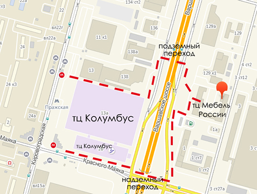 Маршрут от метро. Маршрут от метро.